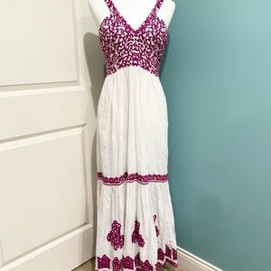 Anthropologie embroidered maxi dress. Size 10.